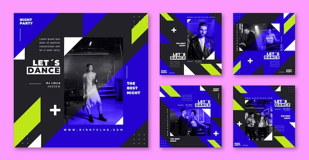night party instagram posts template