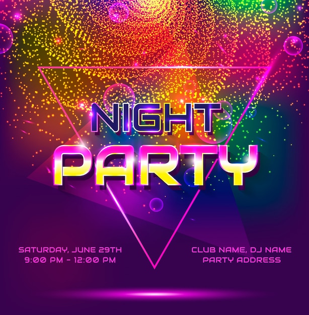 Night party poster template.