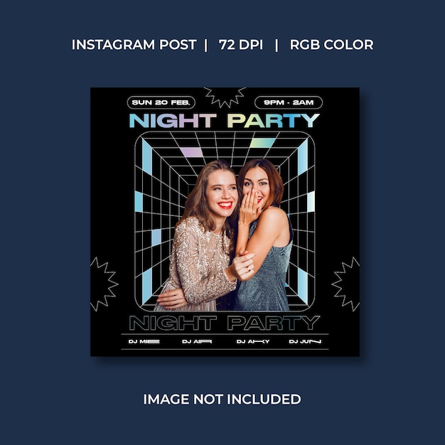 Night party socials media