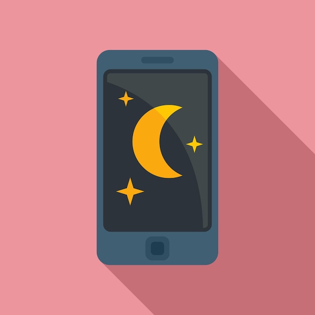 Vettore icona per l'uso notturno del telefono illustrazione piatta dell'icona vettoriale per l'uso notturno del telefono per il web design