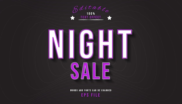 Night sale text effect editable