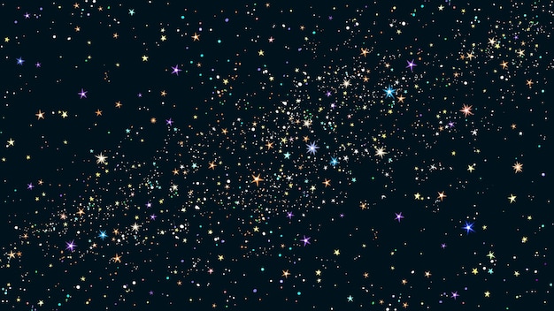 Vector night sky background with shining stars