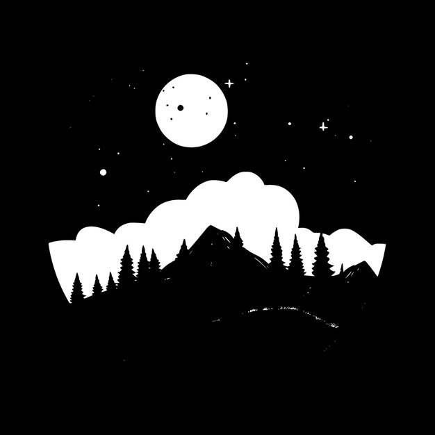 Ночное небо высококачественное векторное логотип Векторная иллюстрация идеально подходит для графики футболки