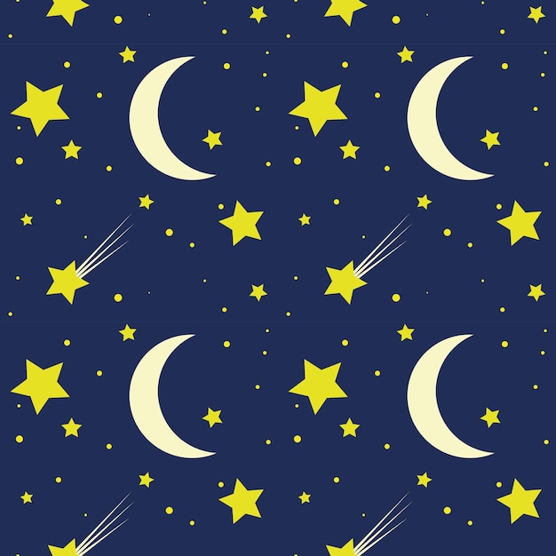 Night sky seamless pattern