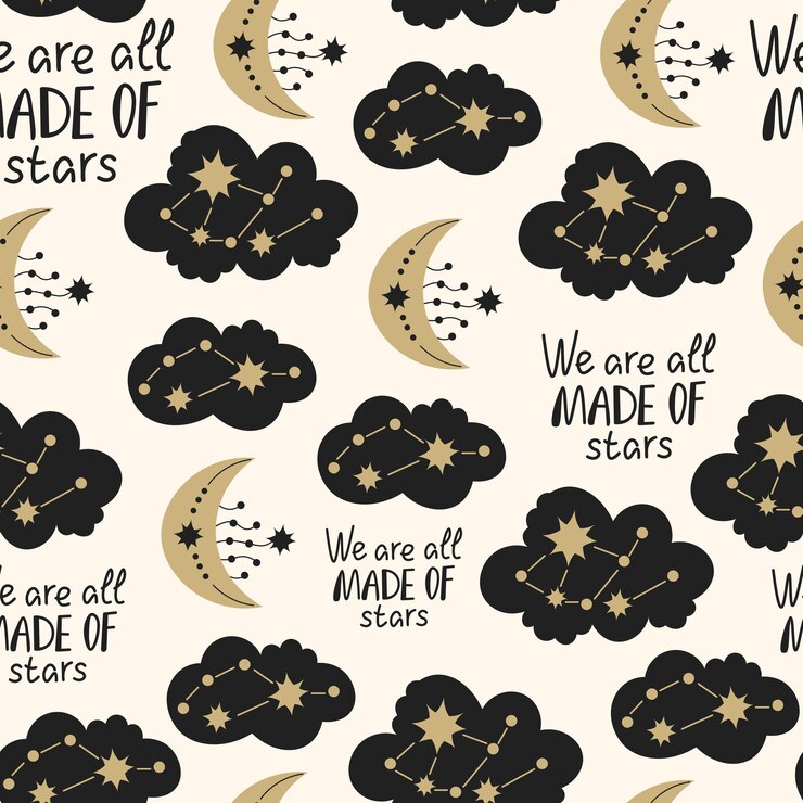 Vector night sky seamless pattern