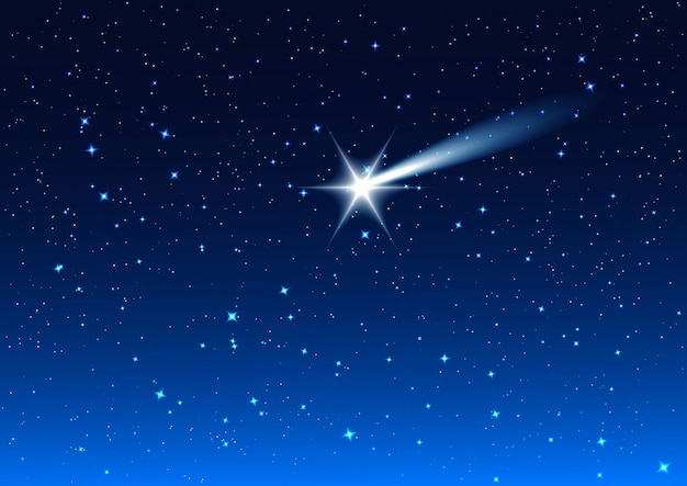 Vector night sky. star drops in night sky make wish