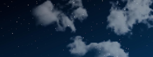 ベクトル 雲と多くの星の夜空