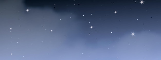 Night sky with clouds and many stars