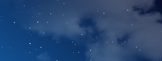 Vettore cielo notturno con nuvole e molte stelle