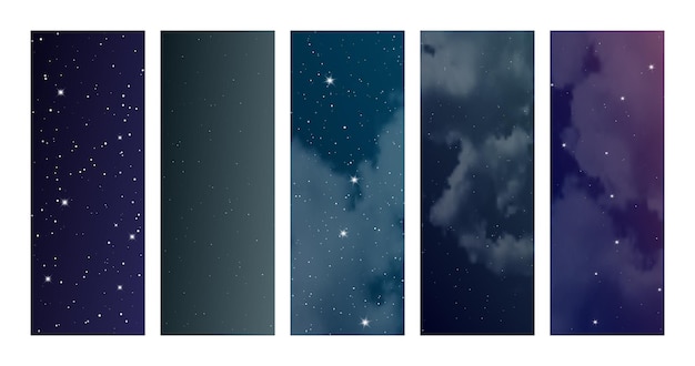 Night sky with clouds and many stars