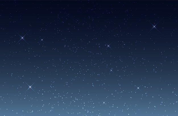 Vector night sky with shining stars