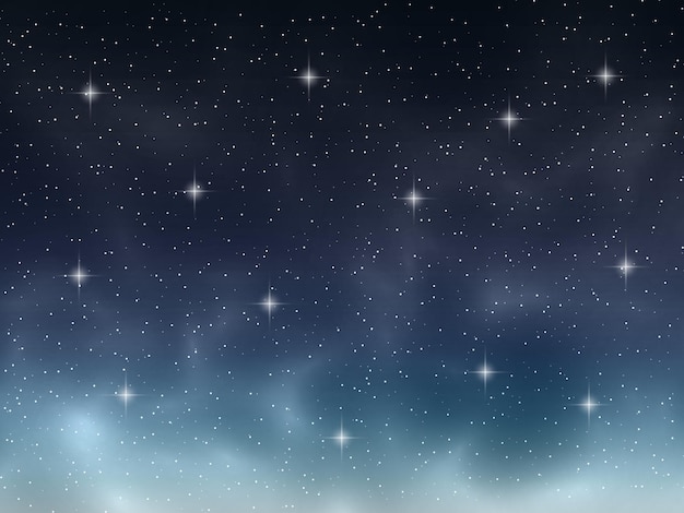 벡터 별이 있는 밤하늘 터 일러스트레이션 반이는 별빛 마기와 함께 별빛 밤하늘의 터
