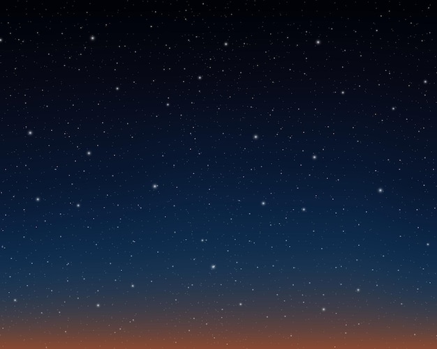 星空のベクトルイラスト 輝く星の光の夜空のヴェクトル