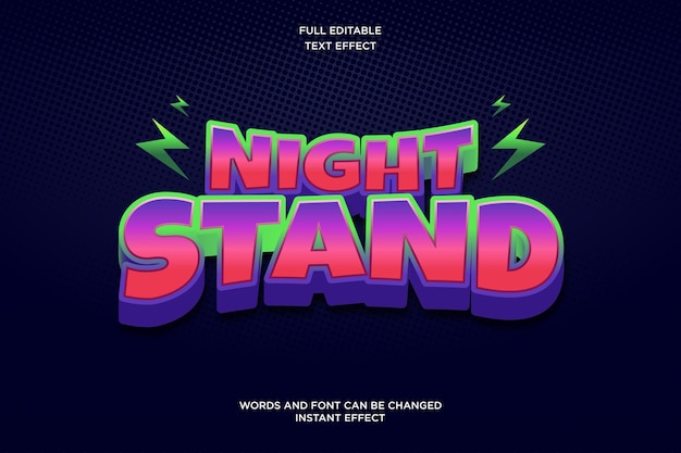 Night stand editable text effect design