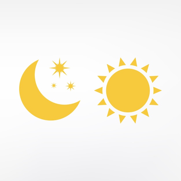 Night symbol of the moon with stars and sun vector on white background