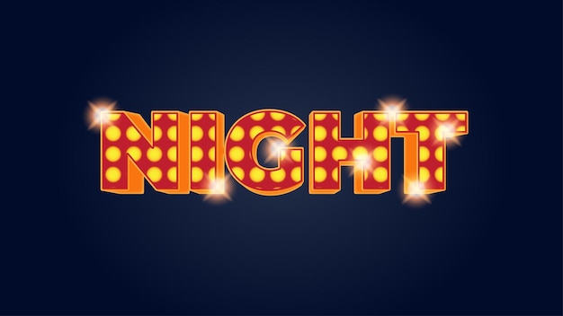 Vector night text effect