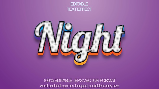 夜のテキスト効果
