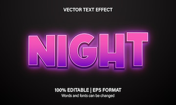 Premium Vector | Night text effect