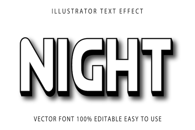 Night Vector Editable Text Effect