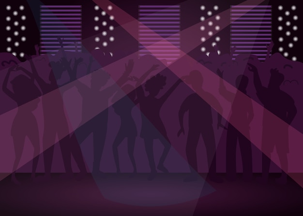 Nightclub flat color illustration