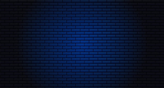 Nightly brick wall. background for neon lights. Concept dark brick wall text place, brickwork message background area. Vector illustration.