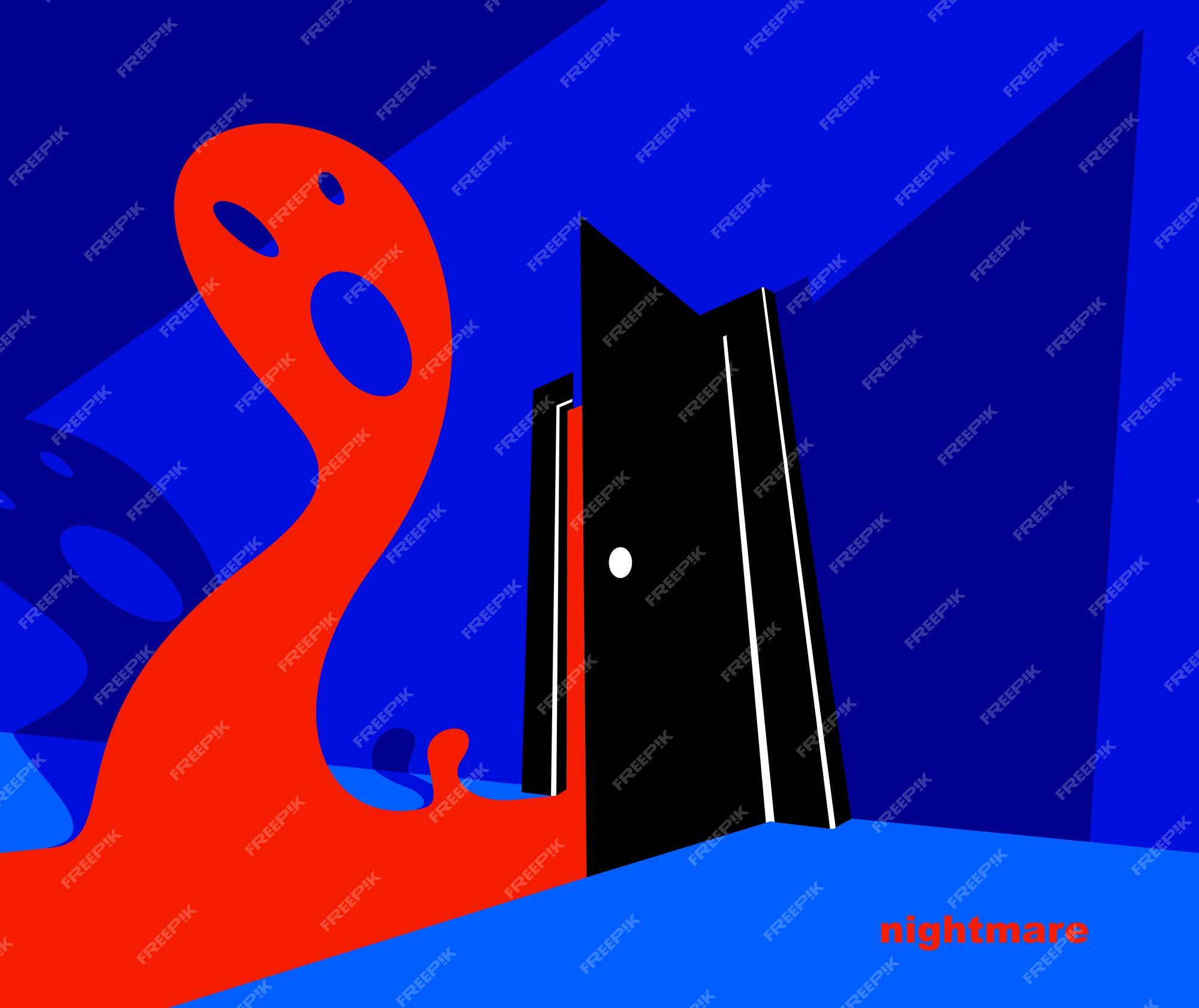 Monster In Dark Room Vector Art & Graphics