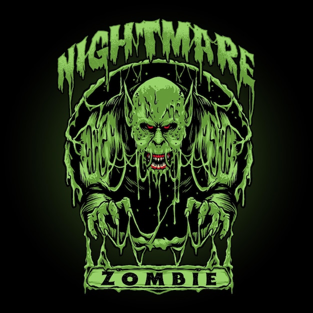 Nightmare Zombie Devil Illustration Vector