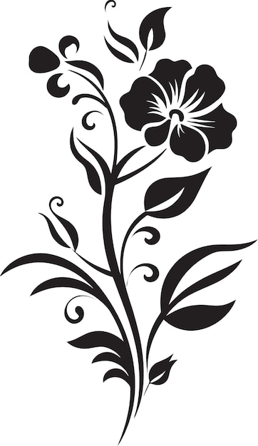 Vector nightshade nocturne elegant black floral vectorscharcoal compositions artistic floral vectors