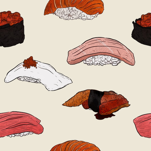 Vector nigiri seamless pattern