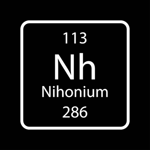 Vector nihonium-symbool scheikundig element van het periodiek systeem vectorillustratie