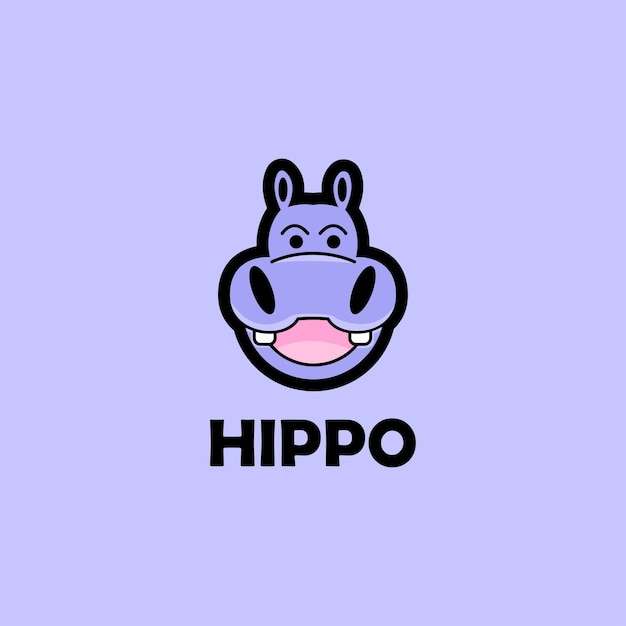 Nijlpaard mascotte cartoon karakter logo vector