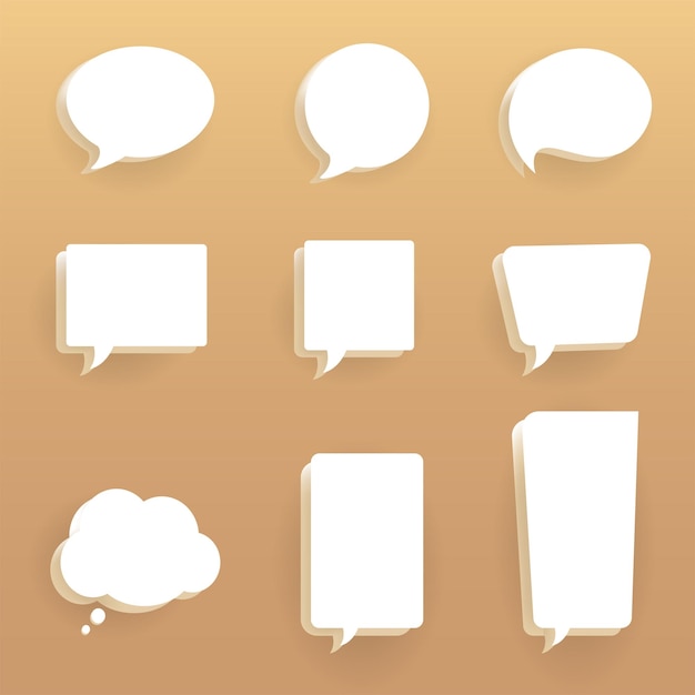 Nine bubble speech icon with 3d style Collection of bubble speech background bubble speech vector