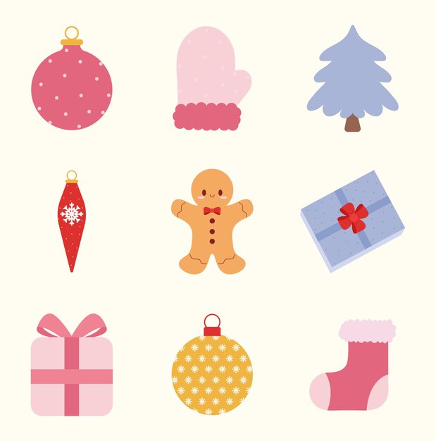 Nine christmas items