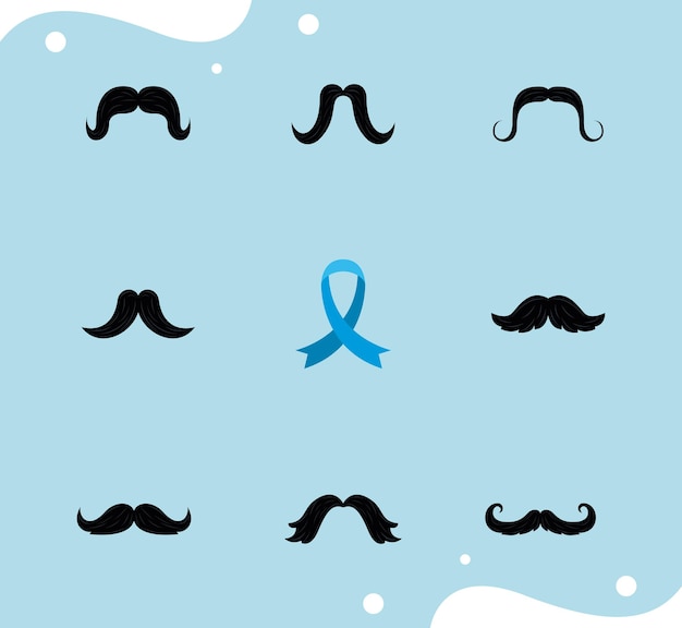 Nine happy movember icons