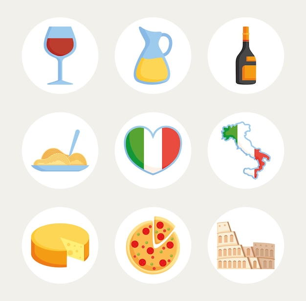 Nine italy items