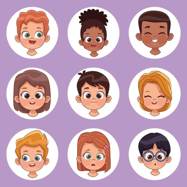 Nine kids characters