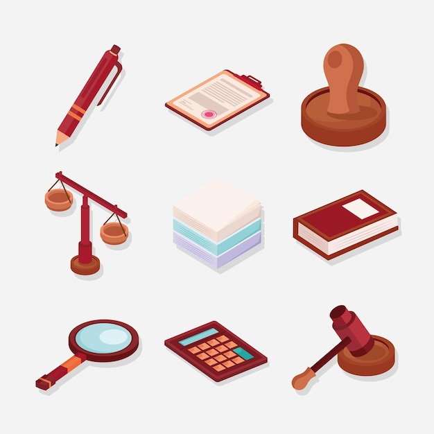 Nine legal advice icons