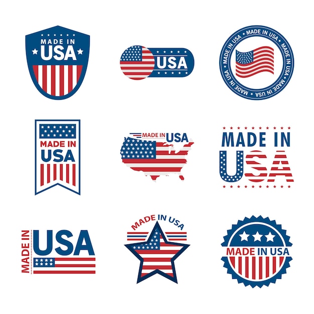 Vector nine made in usa icons