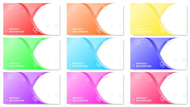 Vector nine sets of background with copy space design template colorful simple modern and elegant