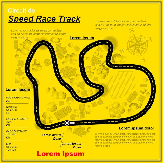 Vector nine yellow race circuit background