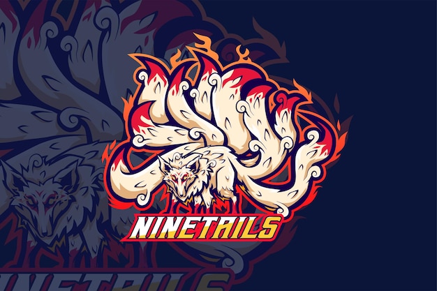 Vector ninetails - esport-logosjabloon