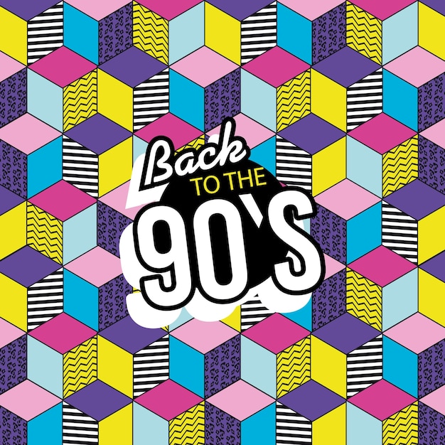 Nineties nostalgia background with lettering