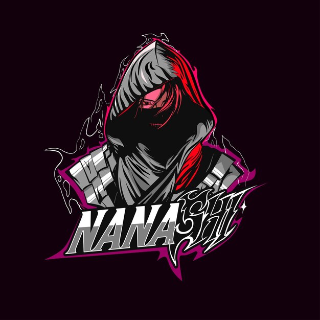 Assassino ninja con fuoco ardente nanashi