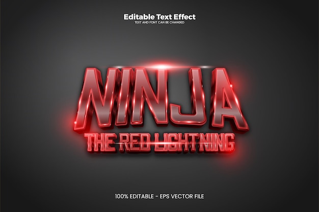 Ninja bewerkbaar teksteffect in moderne trendstijl Premium Vector