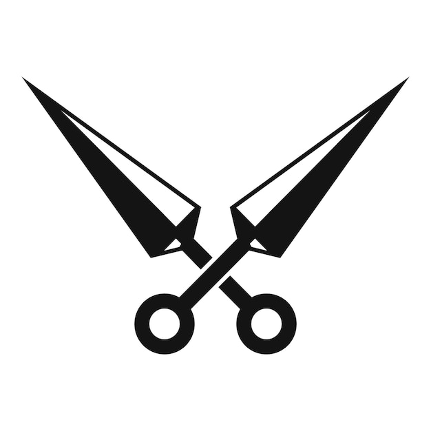 Vector ninja blades-pictogram eenvoudige illustratie van ninja blades vector pictogram voor webdesign geïsoleerd op een witte achtergrond