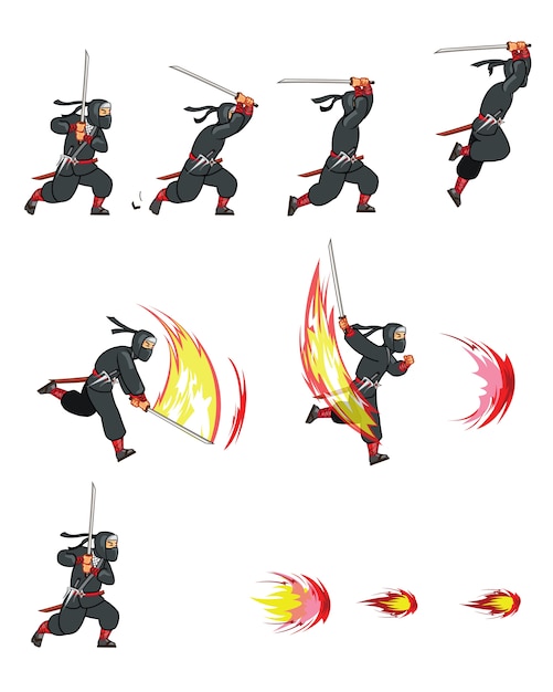 Ninja Cartoon Game Animatie Sprite