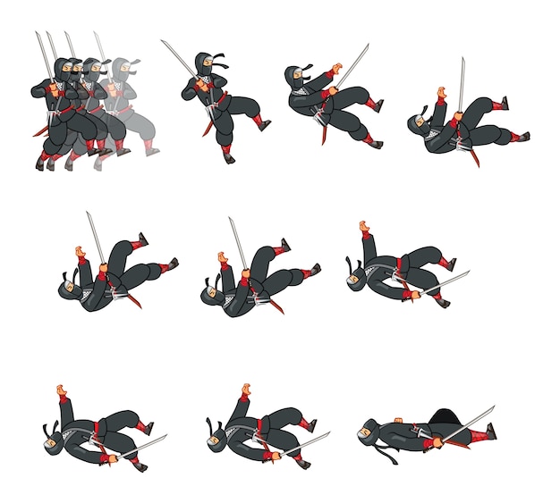 Shadow Ninja 2D Game Character Spri