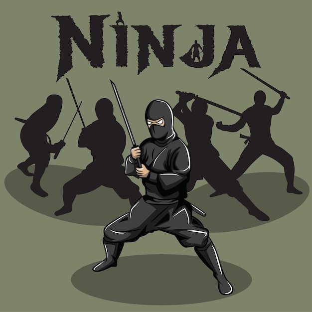 ninja. Cartoon vector pictogram illustratie. Ninja-pictogramconcept