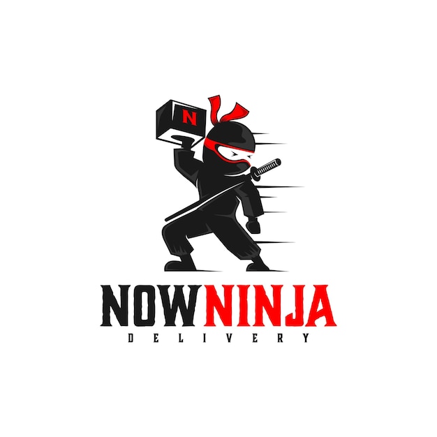 Ispirazione del logo di consegna ninja servizio logistico