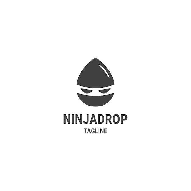 Ninja drop logo ontwerpsjabloon